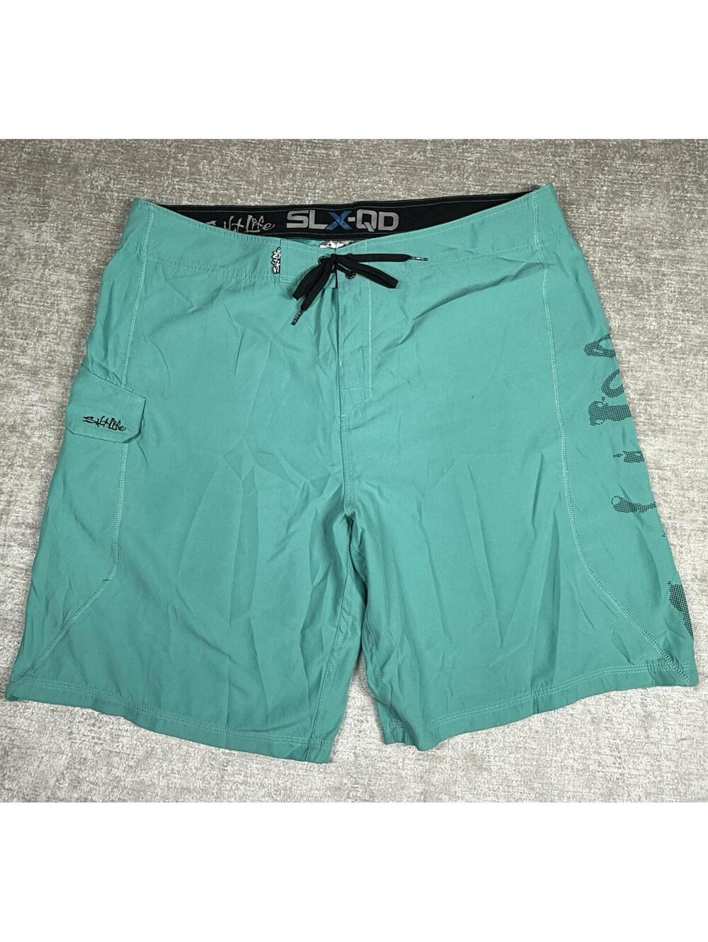 Salt Life Men’s Quick Dry Swim Trunks Sz 40 Blue Shorts Athletic